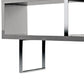 67" Gray And Silver Metal and Wood Three Tier Etagere Bookcase