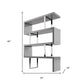 67" Gray And Silver Metal and Wood Three Tier Etagere Bookcase