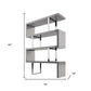 67" Gray And Silver Metal and Wood Three Tier Etagere Bookcase