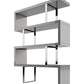 67" Gray And Silver Metal and Wood Three Tier Etagere Bookcase