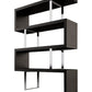 67" Espresso And Silver Metal and Wood Three Tier Etagere Bookcase