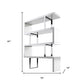67" White And Silver Metal and Wood Three Tier Etagere Bookcase
