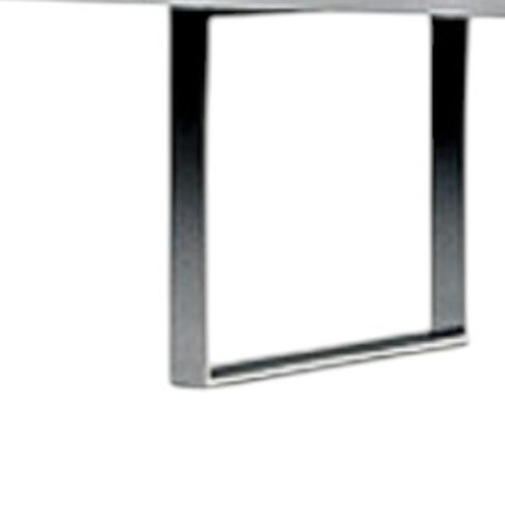 67" White And Silver Metal and Wood Three Tier Etagere Bookcase