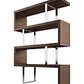 67" Brown And Silver Metal and Wood Three Tier Etagere Bookcase