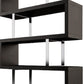67" Espresso And Silver Metal and Wood Three Tier Etagere Bookcase
