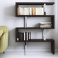 67" Espresso And Silver Metal and Wood Three Tier Etagere Bookcase