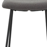 Set of Two 26" Gray and Black Fabric and Metal Backless Counter Height Bar Chairs