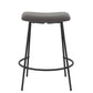 Set of Two 26" Gray and Black Fabric and Metal Backless Counter Height Bar Chairs