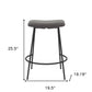Set of Two 26" Gray and Black Fabric and Metal Backless Counter Height Bar Chairs