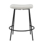 Set of Two 26" White and Black Fabric and Metal Backless Counter Height Bar Chairs