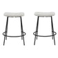 Set of Two 26" White and Black Fabric and Metal Backless Counter Height Bar Chairs