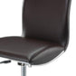 Set of Two Brown and Silver Metal and Faux Leather Low Back Adjustable Height Bar Chairs