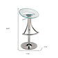 Clear and Silver Metal and Heavy Duty Plastic Low Back Adjustable Height Bar Chair