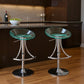Clear and Silver Metal and Heavy Duty Plastic Low Back Adjustable Height Bar Chair