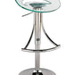 Clear and Silver Metal and Heavy Duty Plastic Low Back Adjustable Height Bar Chair
