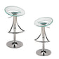Clear and Silver Metal and Heavy Duty Plastic Low Back Adjustable Height Bar Chair