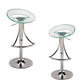Clear and Silver Metal and Heavy Duty Plastic Low Back Adjustable Height Bar Chair