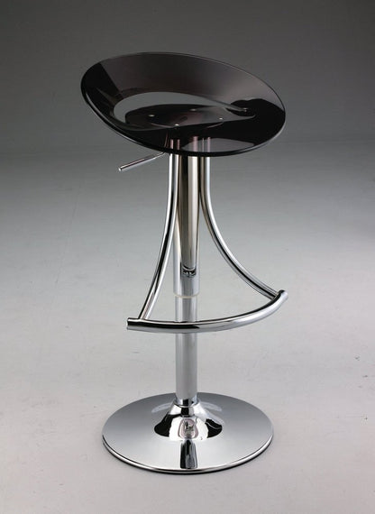 Black and Silver Metal and Heavy Duty Plastic Low Back Adjustable Height Bar Chair