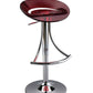 Red and Silver Acrylic and Metal Low Back Adjustable Height Bar Chair
