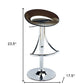 Dark Gray and Silver Acrylic and Metal Low Back Adjustable Height Bar Chair