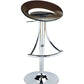 Dark Gray and Silver Acrylic and Metal Low Back Adjustable Height Bar Chair