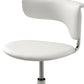 Set of Two White and Silver Metal and Faux Leather Low Back Adjustable Height Bar Chairs