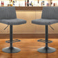Set of Two Gray and Black Fabric and Metal Low Back Adjustable Height Bar Chairs
