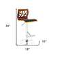 Black Brown And Silver Faux Leather And Wood Low Back Adjustable Height Bar Chair