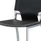 Set of Two 29" Gray and Silver Metal and Faux Leather Low Back Bar Height Bar Chairs