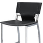 Set of Two 29" Gray and Silver Metal and Faux Leather Low Back Bar Height Bar Chairs