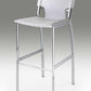 Set of Two 29" White and Silver Metal and Faux Leather Low Back Bar Height Bar Chairs