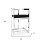 30" Black and Silver Velvet and Stainless Steel Low Back Bar Height Bar Chair