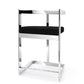 30" Black and Silver Velvet and Stainless Steel Low Back Bar Height Bar Chair