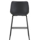 Set of Two Black Faux Leather and Metal Low Back Counter Height Bar Chairs