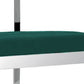26" Green and Silver Velvet and Stainless Steel Low Back Counter Height Bar Chair