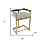 26" Gold and Gray Metal and Velvet Low Back Counter Height Bar Chair