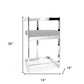 26" Gray and Silver Velvet and Stainless Steel Low Back Counter Height Bar Chair