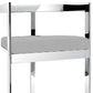 26" Gray and Silver Velvet and Stainless Steel Low Back Counter Height Bar Chair
