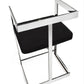 26" Black and Silver Velvet and Stainless Steel Low Back Counter Height Bar Chair
