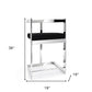 26" Black and Silver Velvet and Stainless Steel Low Back Counter Height Bar Chair