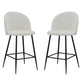 Set of Two 26" White and Black Fabric and Metal Low Back Counter Height Bar Chairs