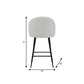 Set of Two 26" White and Black Fabric and Metal Low Back Counter Height Bar Chairs