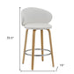 Set of Two 26" White and Brown Faux Leather and Solid Wood Low Back Counter Height Bar Chairs
