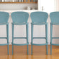 Set of Four 30" Green Heavy Duty Plastic Low Back Bar Height Bar Chairs