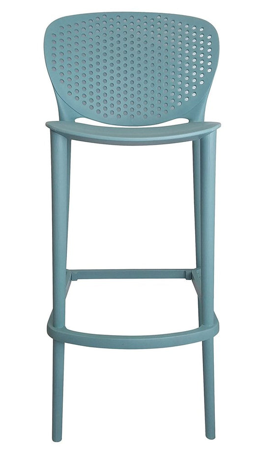 Set of Four 30" Green Heavy Duty Plastic Low Back Bar Height Bar Chairs