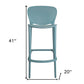 Set of Four 30" Green Heavy Duty Plastic Low Back Bar Height Bar Chairs