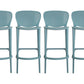Set of Four 30" Green Heavy Duty Plastic Low Back Bar Height Bar Chairs