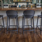 Set of Four 30" Dark Gray Heavy Duty Plastic Low Back Bar Height Bar Chairs