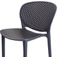 Set of Four 30" Dark Gray Heavy Duty Plastic Low Back Bar Height Bar Chairs