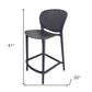Set of Four 30" Dark Gray Heavy Duty Plastic Low Back Bar Height Bar Chairs
